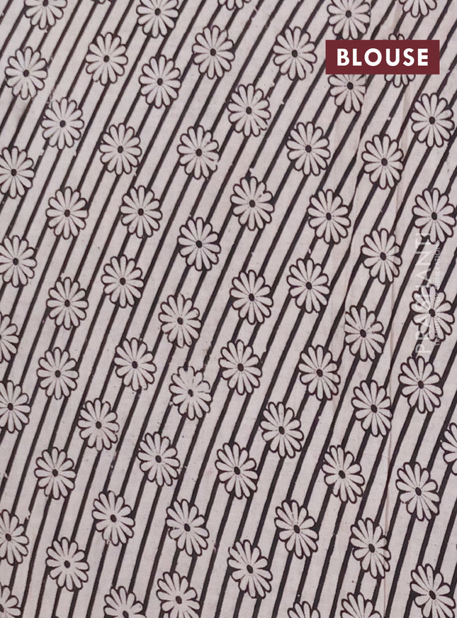 Kalamkari cotton saree black with allover prints and printed border