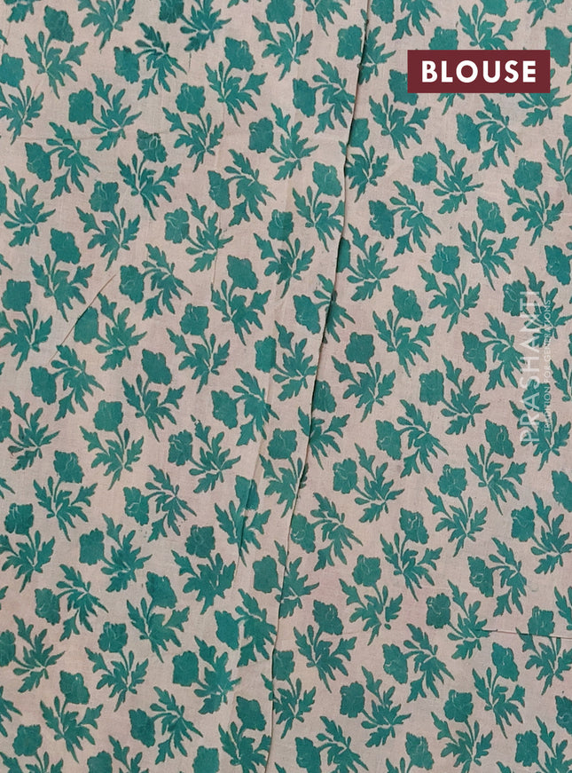 Kalamkari cotton saree maroon and green with allover prints and printed border