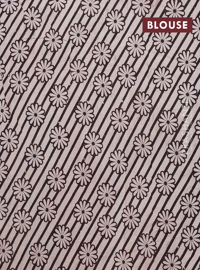 Kalamkari cotton saree blue and magenta pink with allover prints and printed border