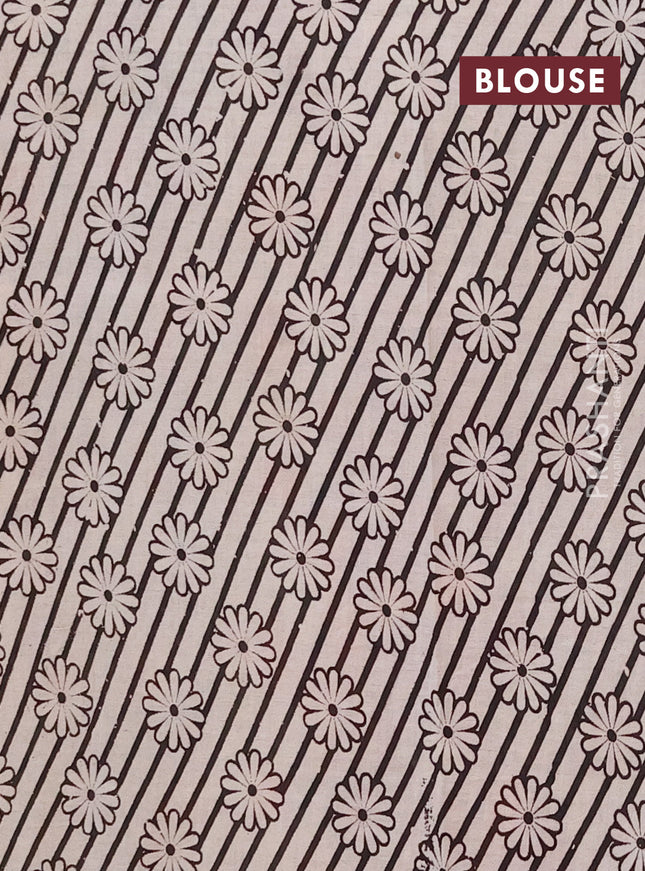 Kalamkari cotton saree orange and magenta pink with allover prints and printed border