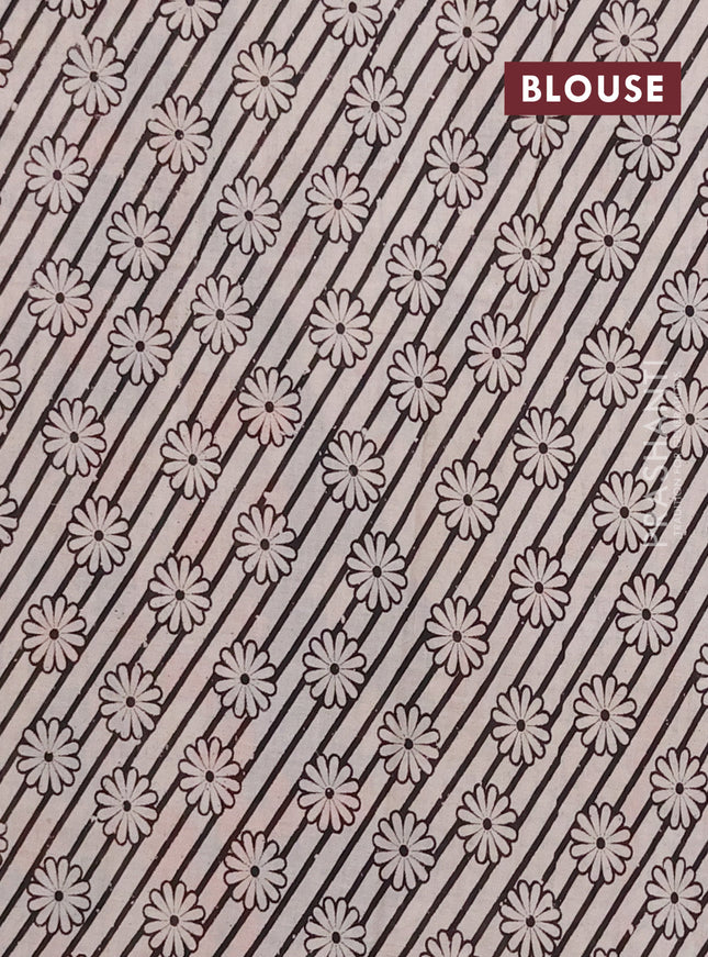 Kalamkari cotton saree orange and bottle green with allover prints and printed border