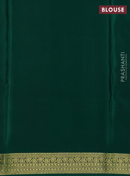 Pure mysore silk saree pink and green with allover zari woven checked pattern and zari woven border