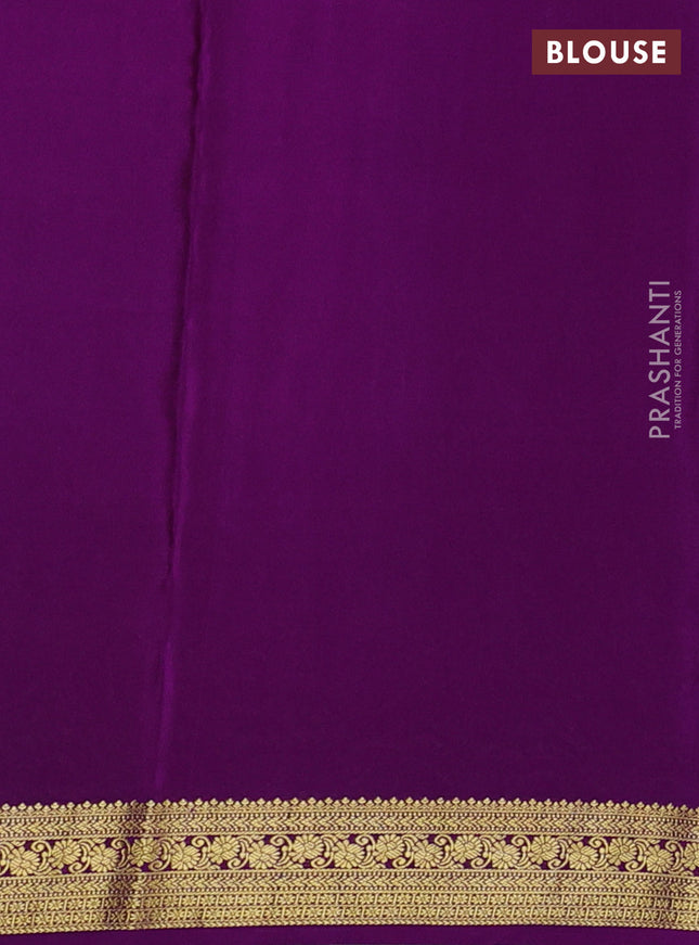 Pure mysore silk saree purple with allover zari woven checked pattern and zari woven border