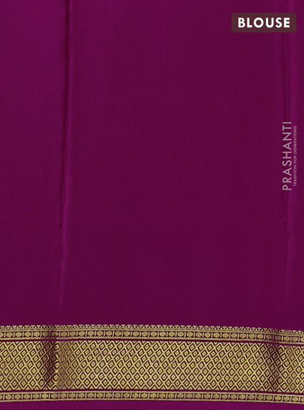 Pure mysore silk saree coffee brown and pink with allover zari checks & buttas and zari woven border