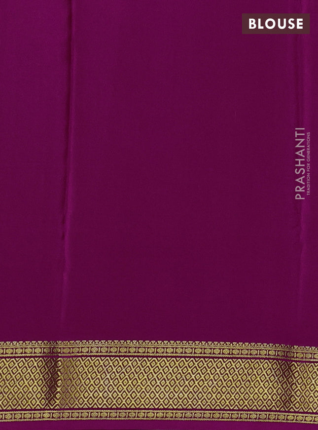 Pure mysore silk saree coffee brown and pink with allover zari checks & buttas and zari woven border