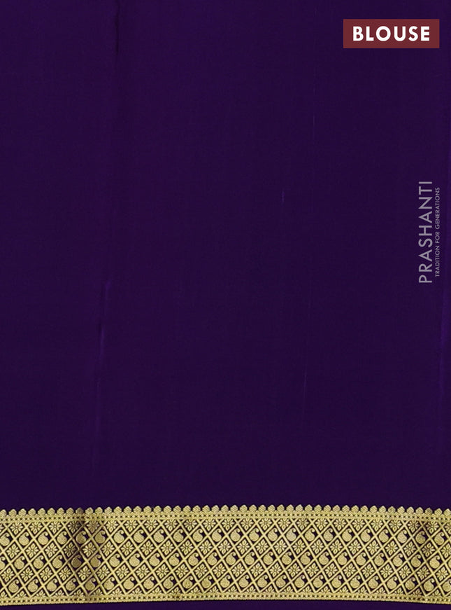 Pure mysore silk saree pink and violet with allover zari checks & buttas and zari woven border