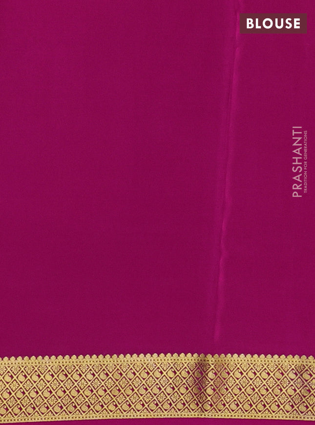 Pure mysore silk saree grey and pink with allover zari checks & buttas and zari woven border