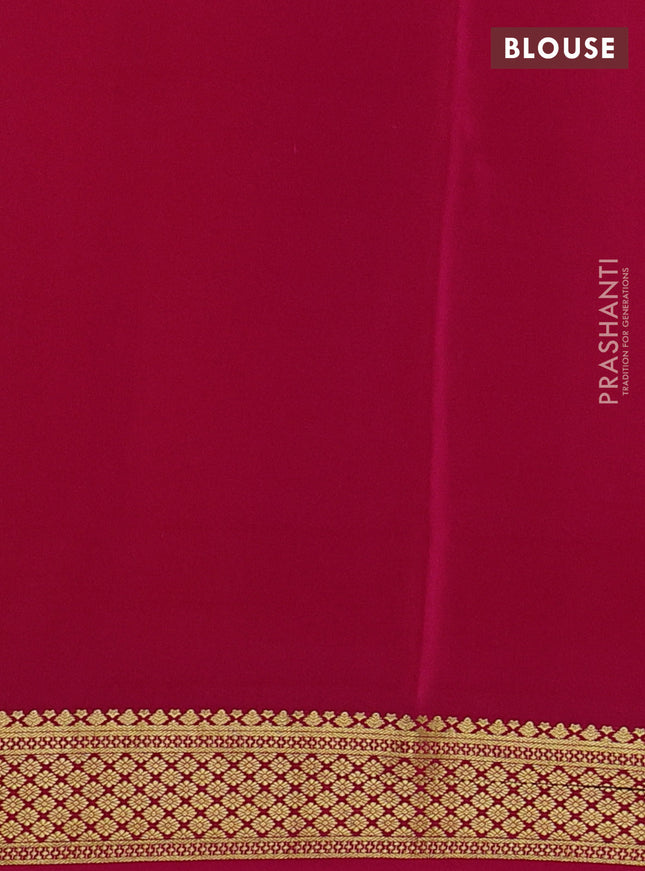 Pure mysore silk saree yellow and pink with plain body and zari woven border
