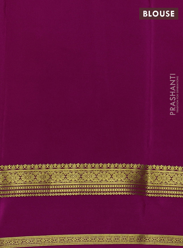 Pure mysore silk saree yellow and pink with plain body and rettapet zari woven border