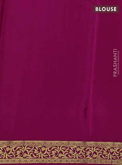 Pure mysore silk saree pastel blue and pink with plain body and zari woven border