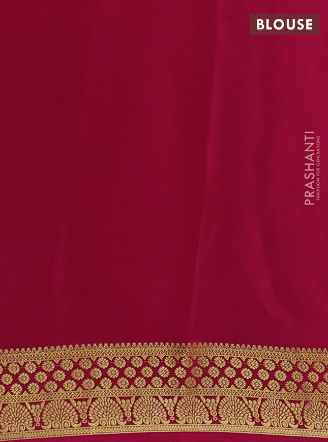 Pure mysore silk saree lavender shade and magenta pink with allover zari woven buttas and zari woven border