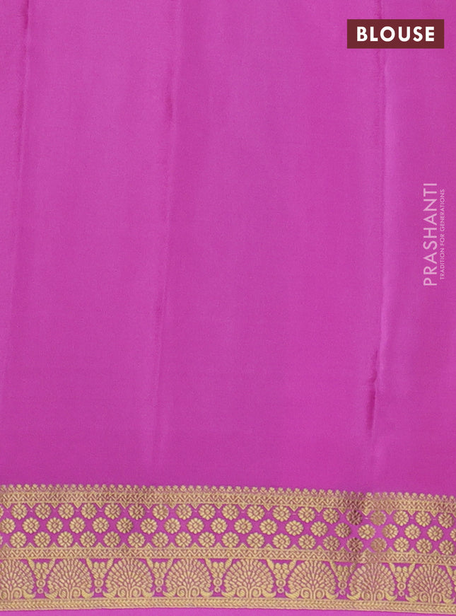Pure mysore silk saree red and pink with allover zari woven buttas and zari woven border