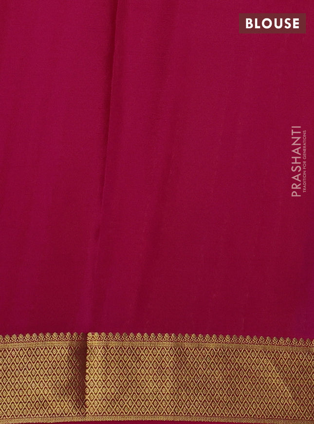 Pure mysore silk saree purple and magenta pink with allover zari woven buttas and zari woven border
