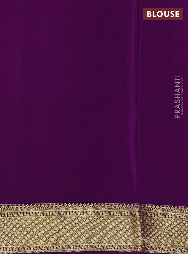 Pure mysore silk saree lavender and violet with allover zari woven buttas and zari woven border