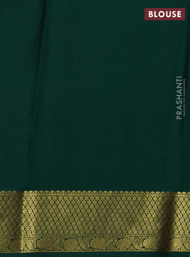 Pure mysore silk saree magenta pink and green with allover zari woven buttas and zari woven border