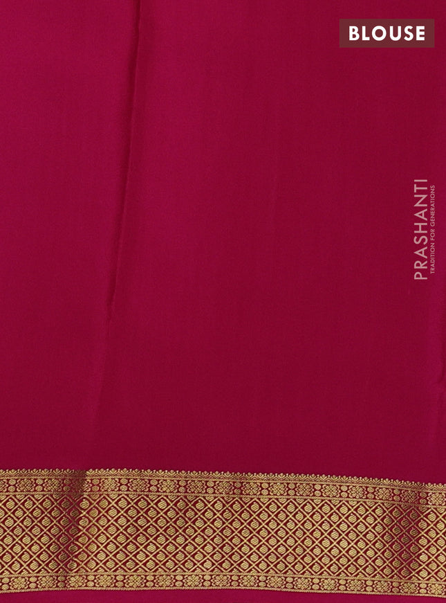 Pure mysore silk saree lavender and pink with allover zari weaves & buttas and zari woven border