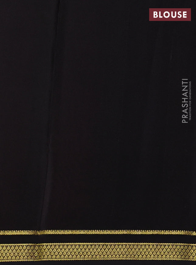 Pure mysore silk saree red and coffee brown with allover zari checked pattern and zari woven border