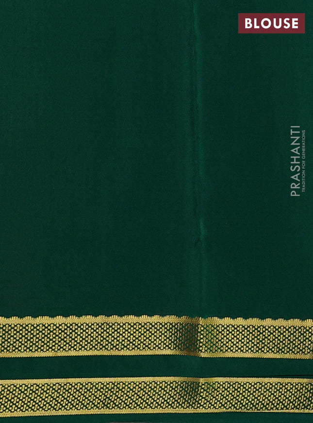Pure mysore silk saree pink and green with allover zari woven checked pattern and rettapet zari woven borbder