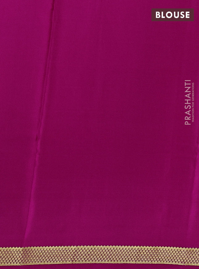 Pure mysore silk saree pink with allover zari woven checked pattern and zari woven borbder