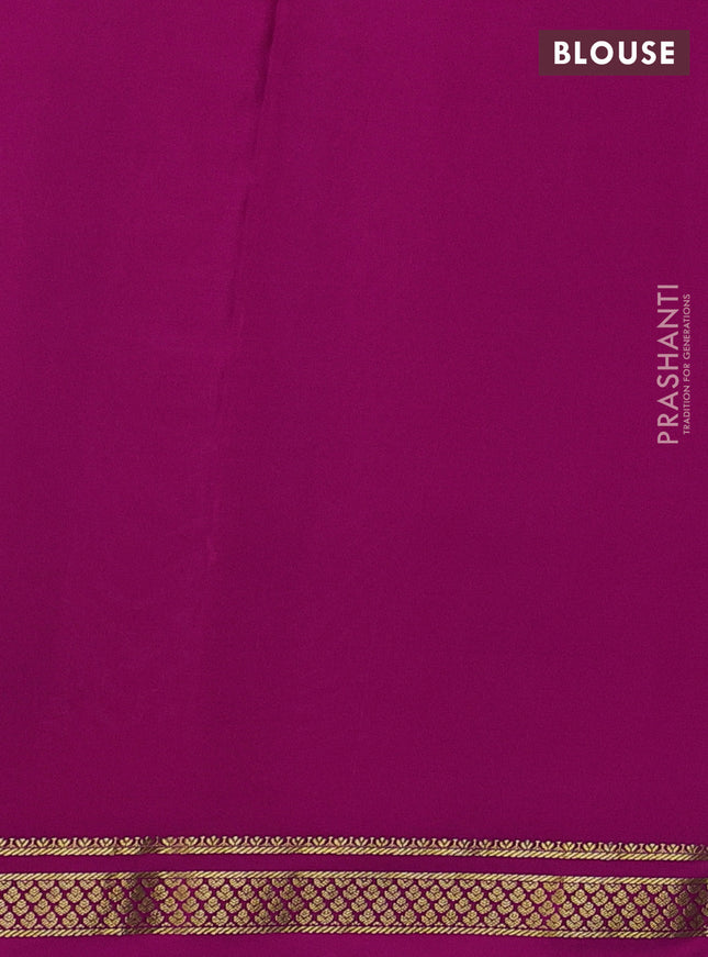 Pure mysore silk saree grey and pink with allover zari woven checked pattern and zari woven borbder