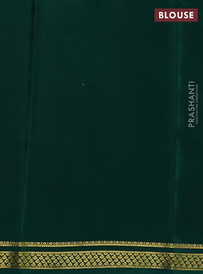 Pure mysore silk saree maroon and green with allover zari woven checked pattern and zari woven borbder