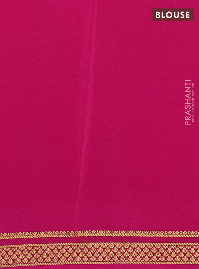 Pure mysore silk saree coffee brown and pink with allover zari woven checked pattern and zari woven borbder