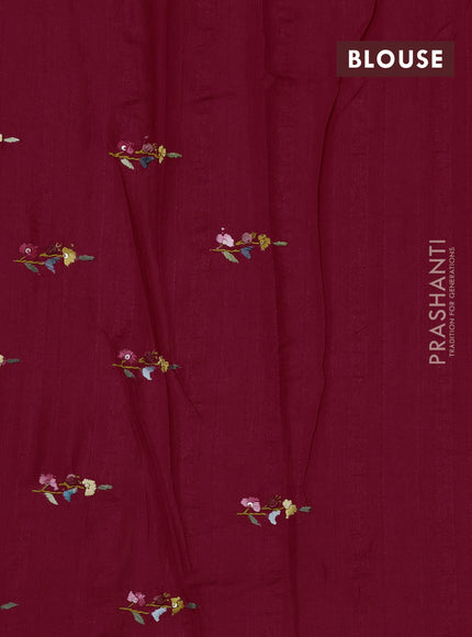 Semi tussar saree pink with embroided buttas and embroidery pallu