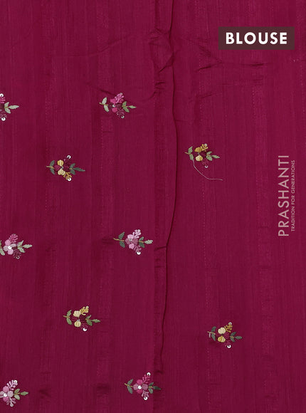 Semi tussar saree pink with embroided buttas and embroidery pallu