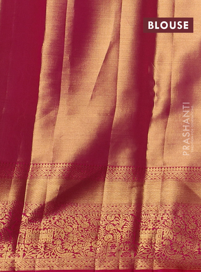 Pure kanchipuram tissue silk saree pink with allover zari woven brocade weaves and zari woven border