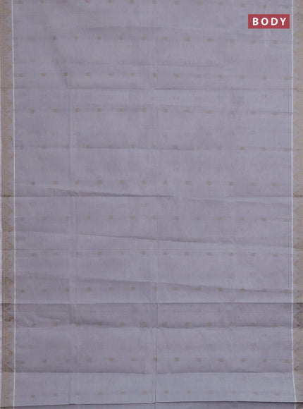 Nithyam cotton saree grey shade with thread woven buttas and thread woven border