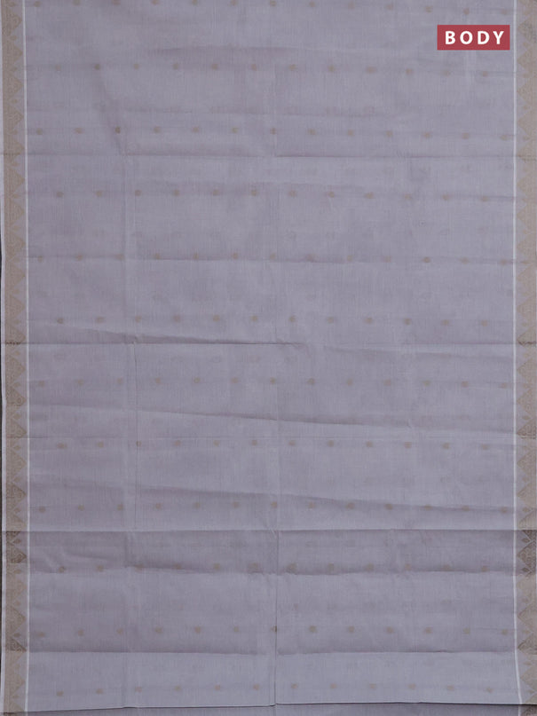 Nithyam cotton saree grey shade with thread woven buttas and thread woven border