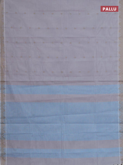 Nithyam cotton saree grey shade with thread woven buttas and thread woven border