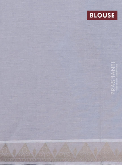 Nithyam cotton saree grey shade with thread woven buttas and thread woven border