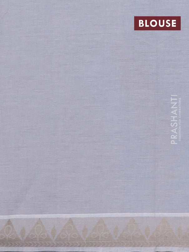 Nithyam cotton saree grey shade with thread woven buttas and thread woven border