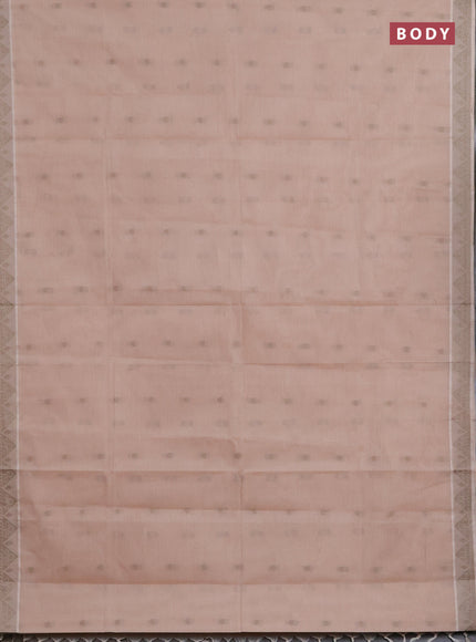 Nithyam cotton saree beige with thread woven buttas and thread woven border