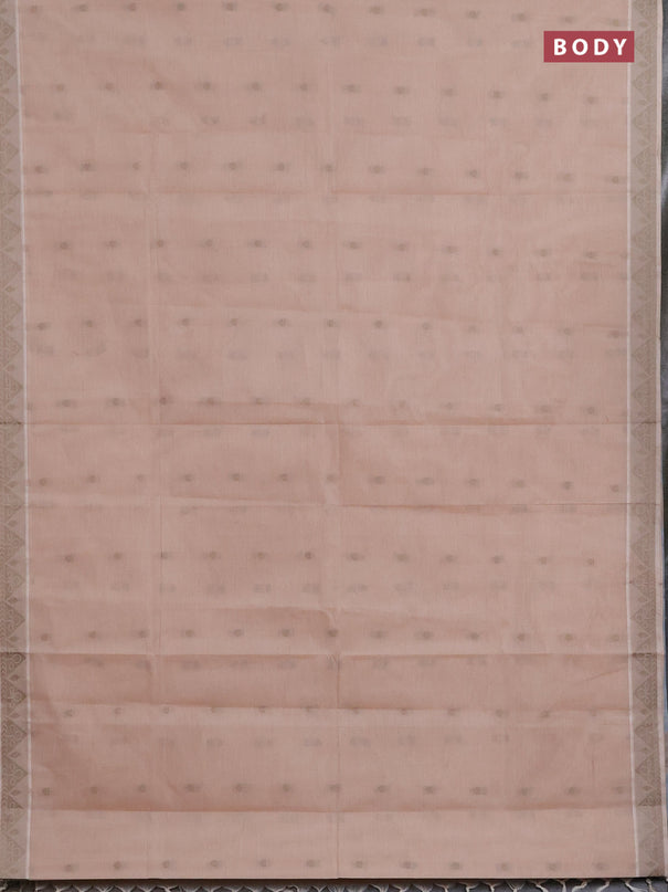 Nithyam cotton saree beige with thread woven buttas and thread woven border