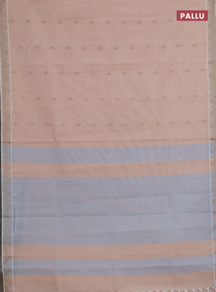 Nithyam cotton saree beige with thread woven buttas and thread woven border