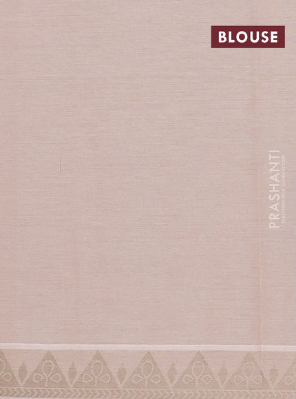 Nithyam cotton saree beige with thread woven buttas and thread woven border