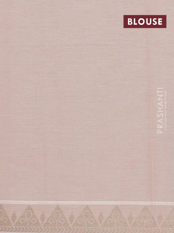 Nithyam cotton saree beige with thread woven buttas and thread woven border