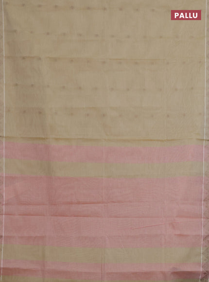 Nithyam cotton saree sandal with thread woven buttas and thread woven border