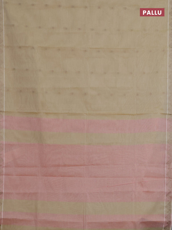 Nithyam cotton saree sandal with thread woven buttas and thread woven border