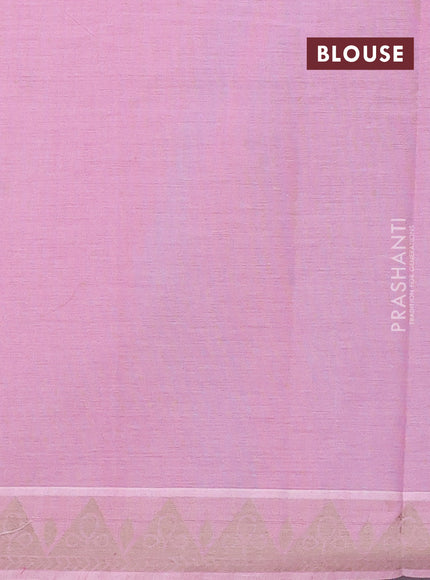 Nithyam cotton saree pink with thread woven buttas and thread woven border
