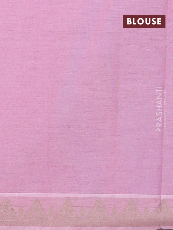 Nithyam cotton saree pink with thread woven buttas and thread woven border