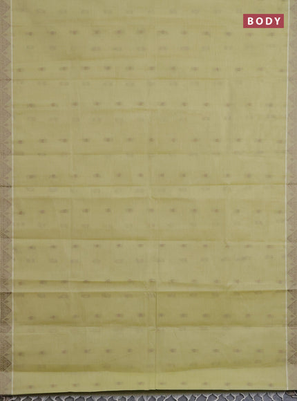 Nithyam cotton saree light green with thread woven buttas and thread woven border