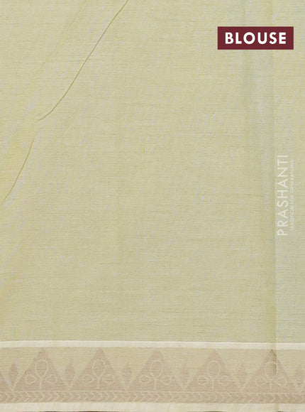 Nithyam cotton saree light green with thread woven buttas and thread woven border