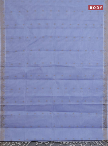 Nithyam cotton saree blue shade with thread woven buttas and thread woven border