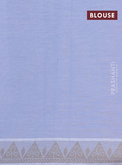 Nithyam cotton saree blue shade with thread woven buttas and thread woven border