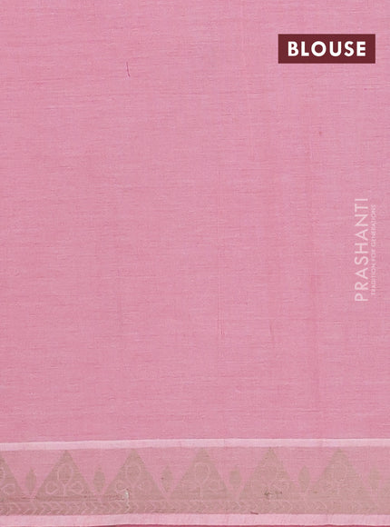 Nithyam cotton saree reddish pink with thread woven buttas and thread woven border