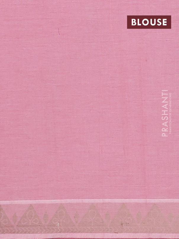 Nithyam cotton saree reddish pink with thread woven buttas and thread woven border