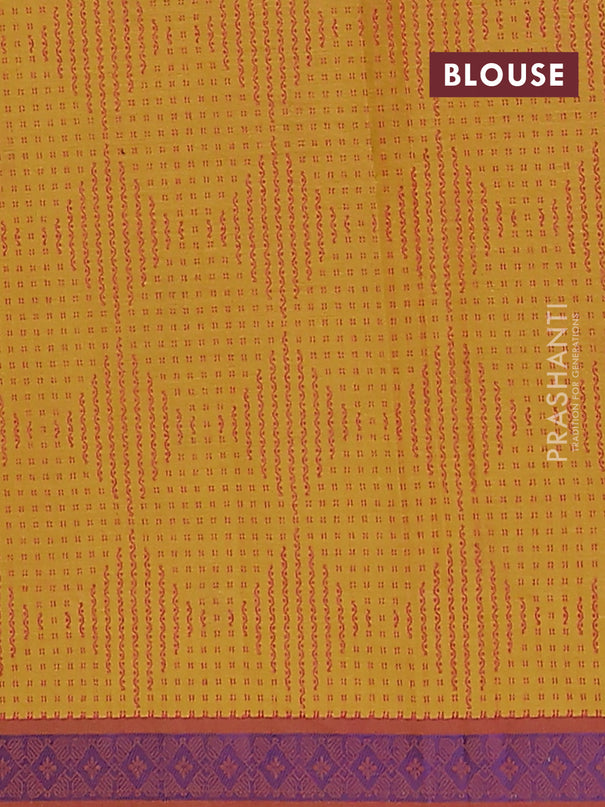 Nithyam cotton saree yellow and maroon with thread woven buttas and thread woven border